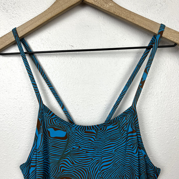 Paloma Wool Luz Slinky Midi Dress Size Large Zebra Print Mosaic Blue 90s Y2K - Picture 6 of 16